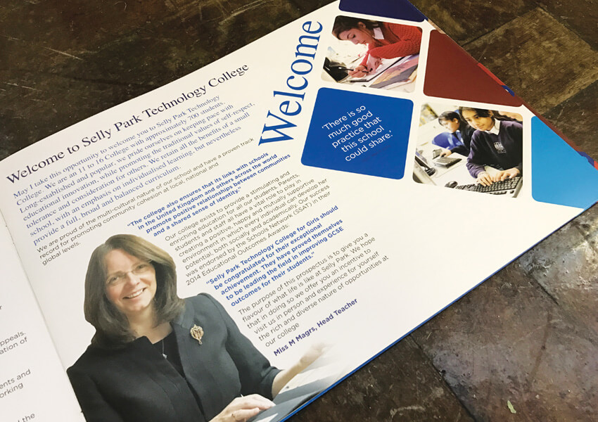 Interesting and informative prospectus page layout