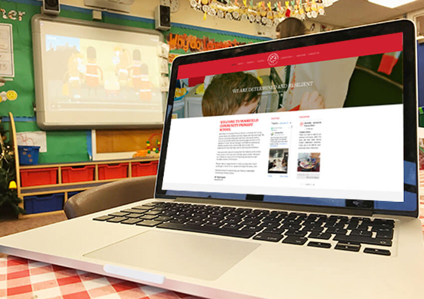 A school website featuring a school blog area.