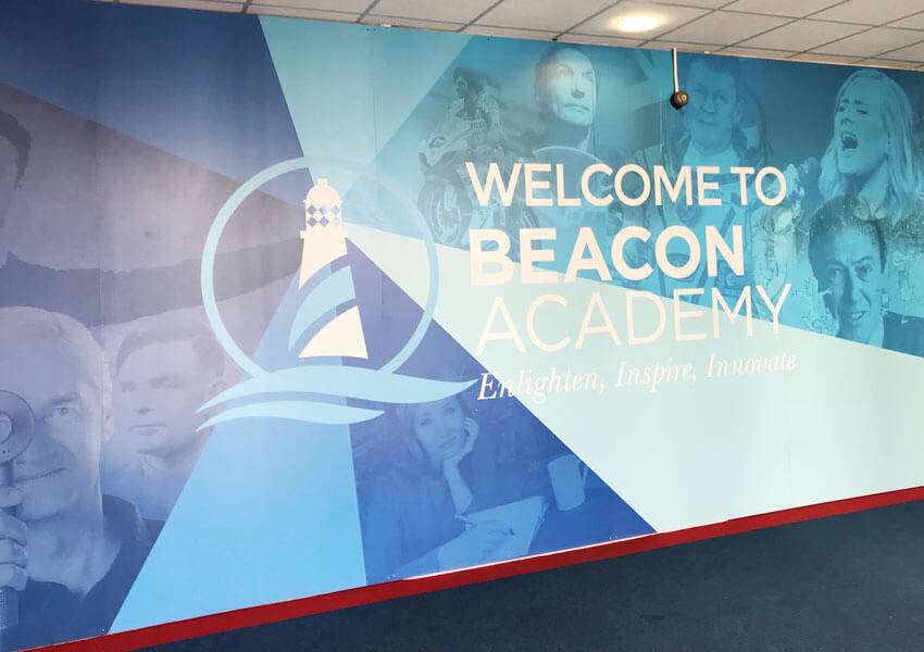 Beacon Academy wall displays transformed several areas of the school.
