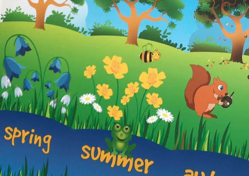 Door and wall displays can be both creative and educational.