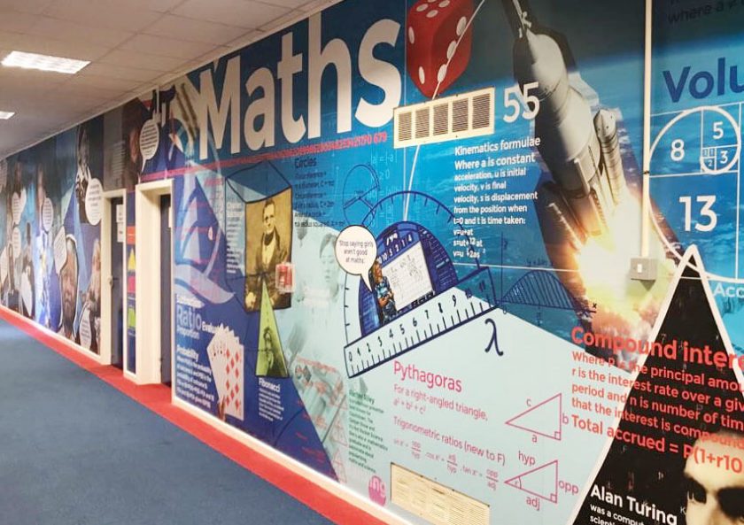 Beacon Academy wall displays creating exciting and dynamic spaces.