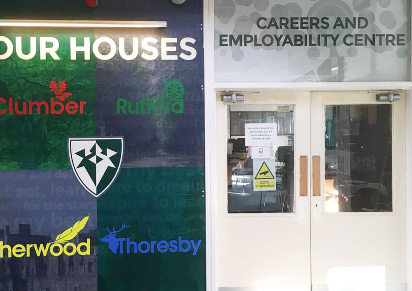 Using their branding we gave the school a greater visual identity.