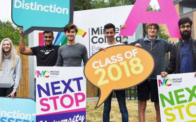 Results day is here with our sixth form branding at Mirfield College