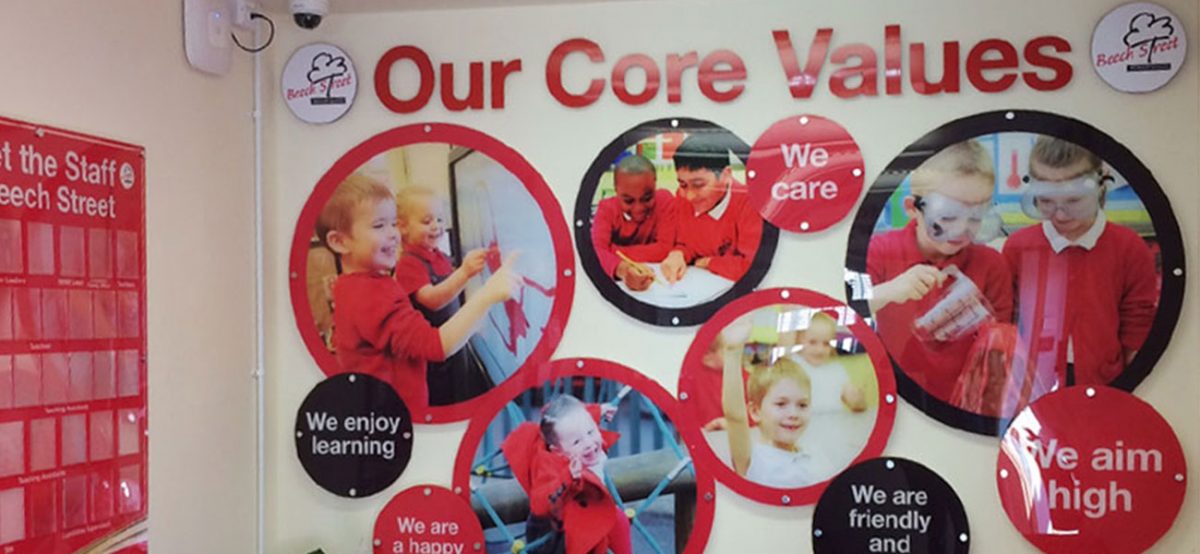 Stunning new wall displays and staff board at Beech Street Primary