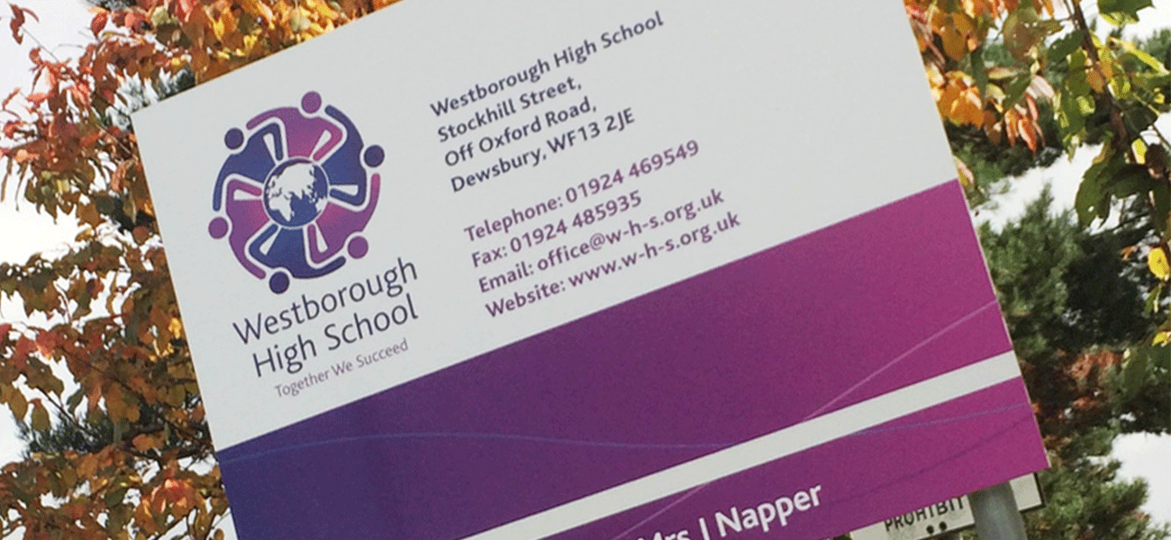 External school signs at Westborough high school
