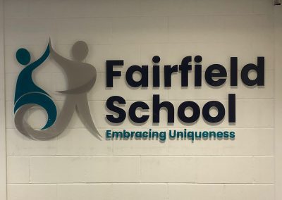 School logo and signage