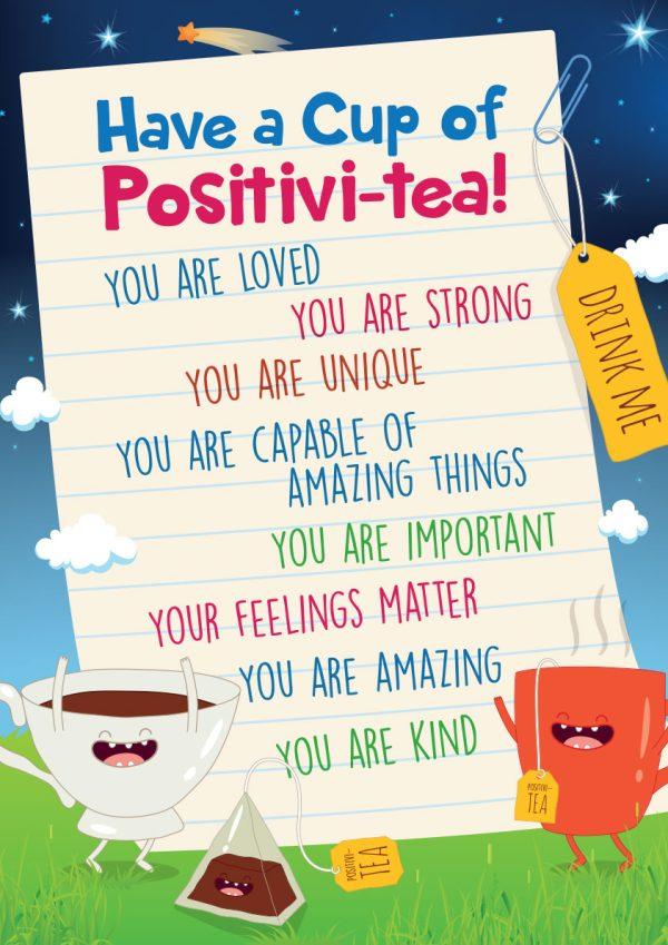 Have a Cup of Positivi-Tea, Wall Art Display for Primary Schools