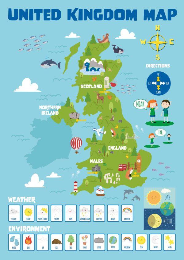 UK Map Wall Display with Animals for Early Years Learning - Image 3