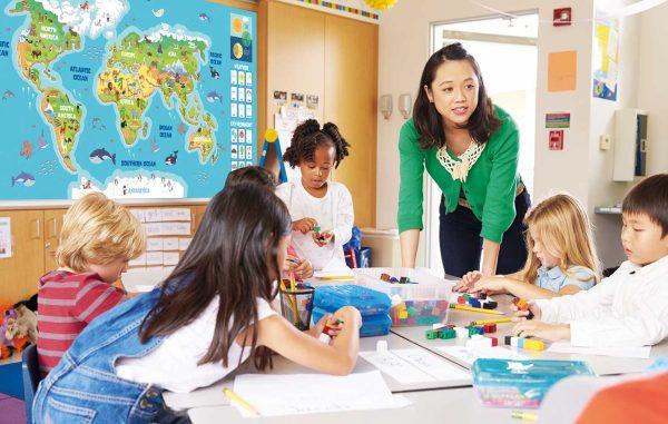 World Map Wall Display with Animals for Early Years School - Image 2