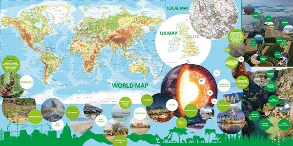 Customisable World, UK and Local OS Map Wall Display for Secondary Schools - Image 3
