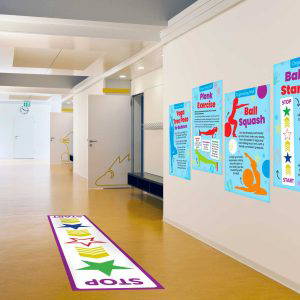 Sensory Circuit - Organising/Calming Wall - set of 4 plus floor sticker