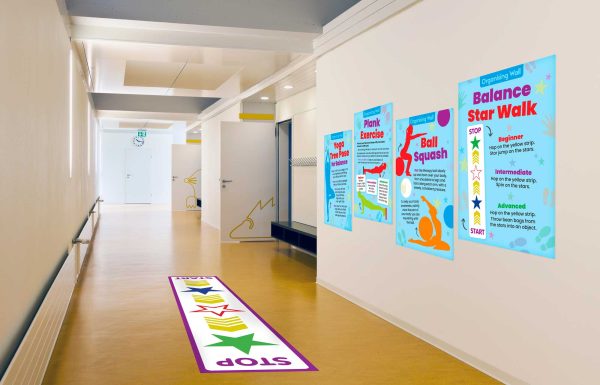 Sensory Circuit - Organising/Calming Wall - set of 4 plus floor sticker