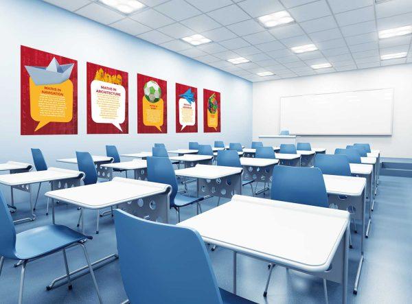 Maths In The Industry Wall Display Individual Boards for Secondary Schools