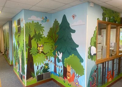 Early years wall displays featuring playful and educational designs for young learners