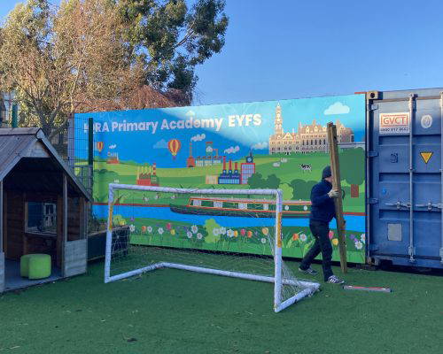 Outdoor School Mural for Primary School Outdoor mural for primary school. Designed, manufactured and installed by Design for Education