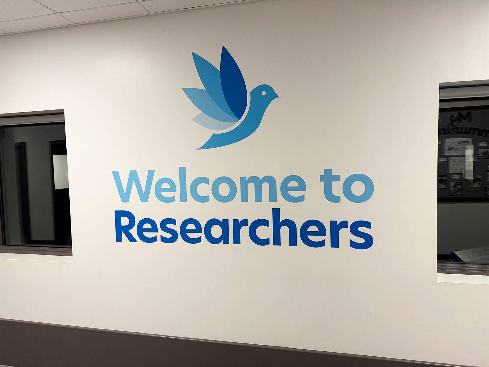 High-quality finish of School Hall wall graphics in specialist academy