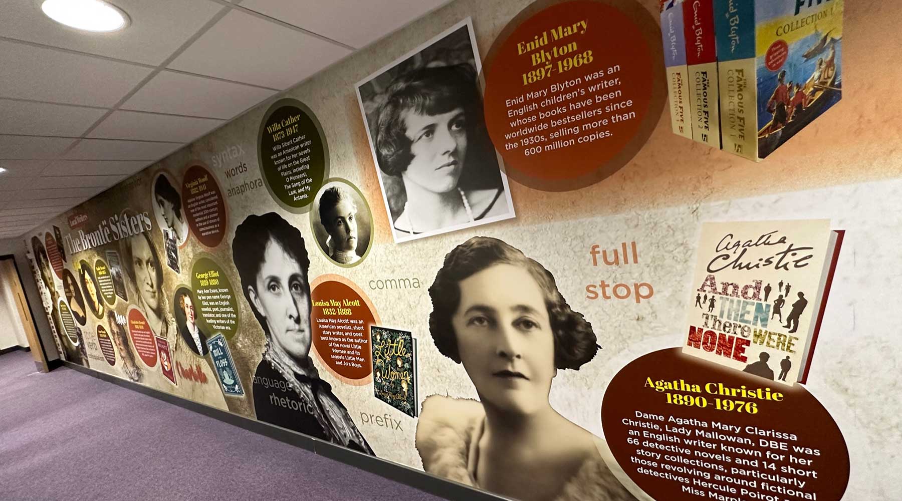 Bronte sisters inspired English wall mural installed at Bronte Academy Bradford