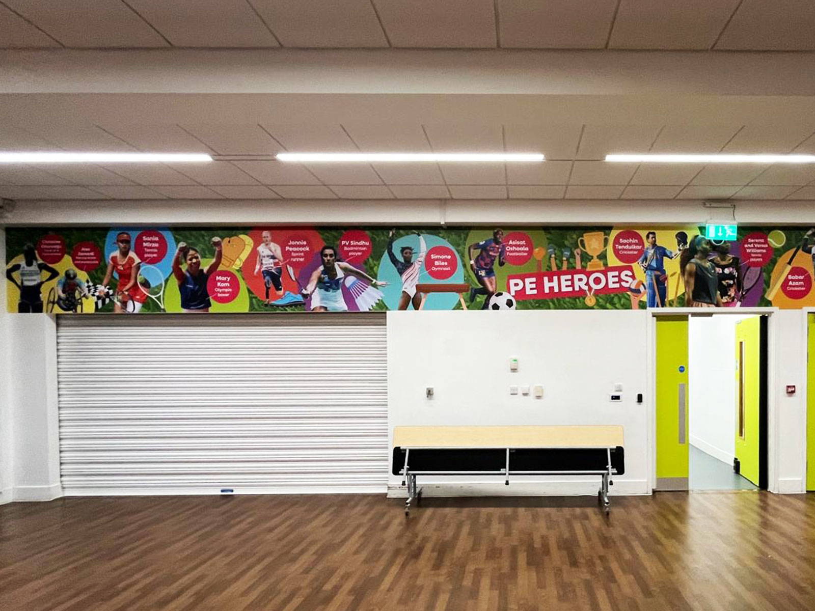 Educational wall art and school wall graphics in Earlham Primary hall