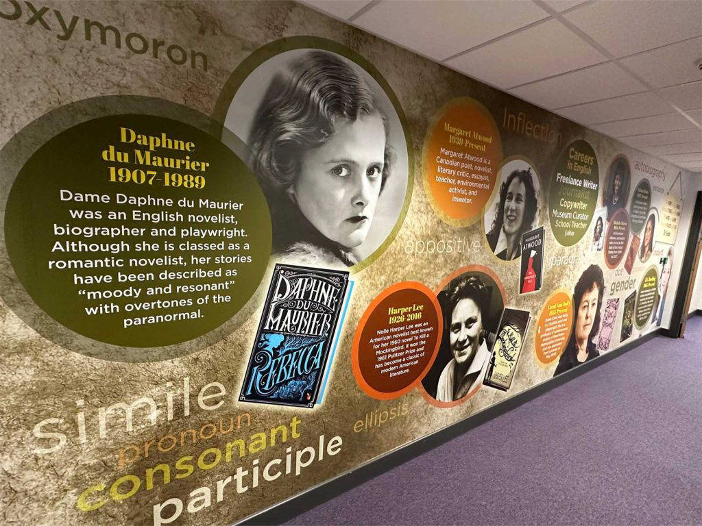Bronte sisters inspired English wall mural celebrating female literary figures