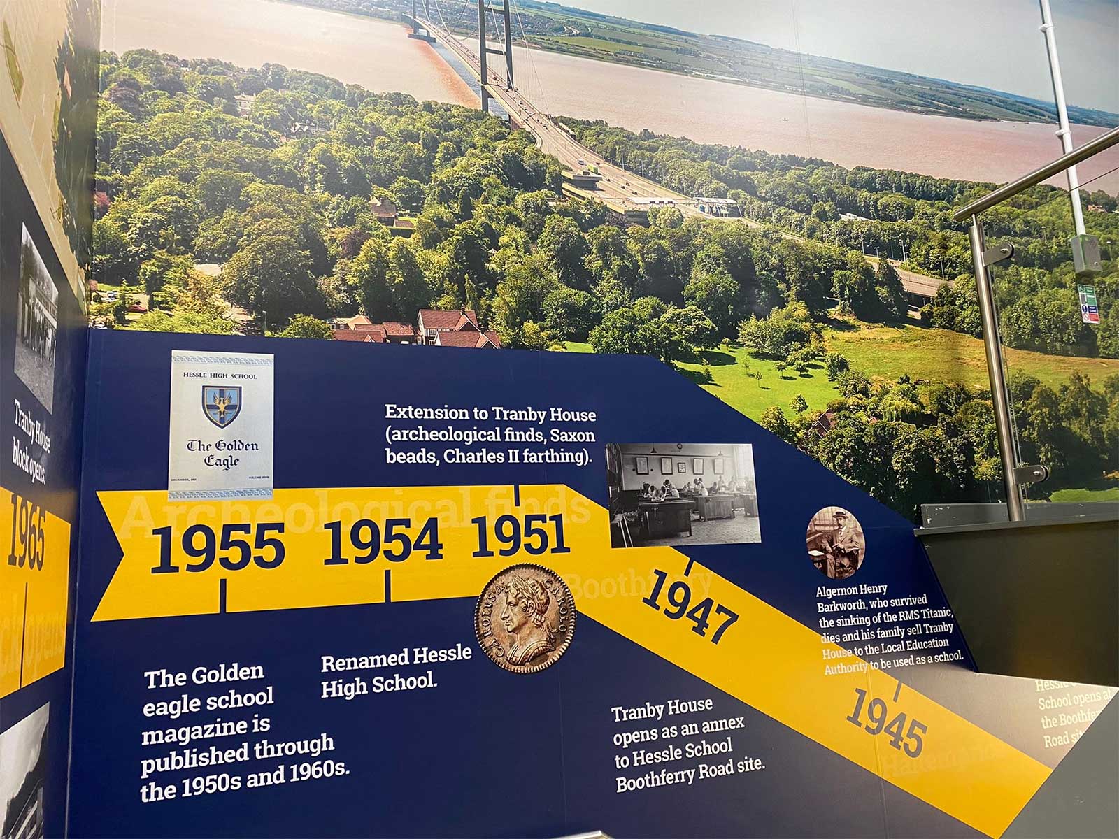 Sophisticated school branding and heritage displays created by school wall graphics specialists.