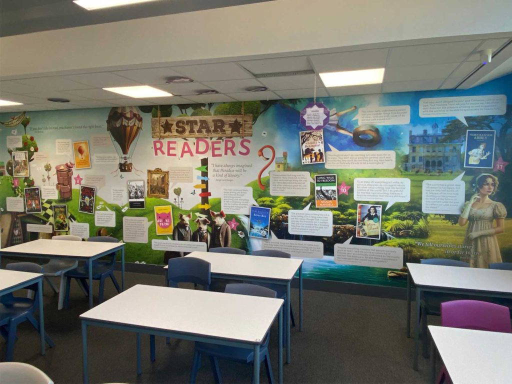 Star Readers initiative wall art in English classroom