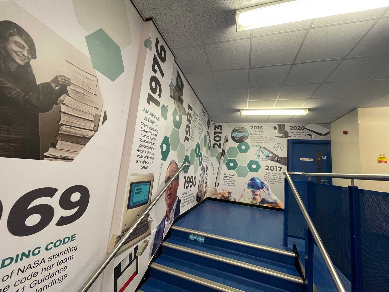 computer science wall art section featuring Charles Babbage and early computing