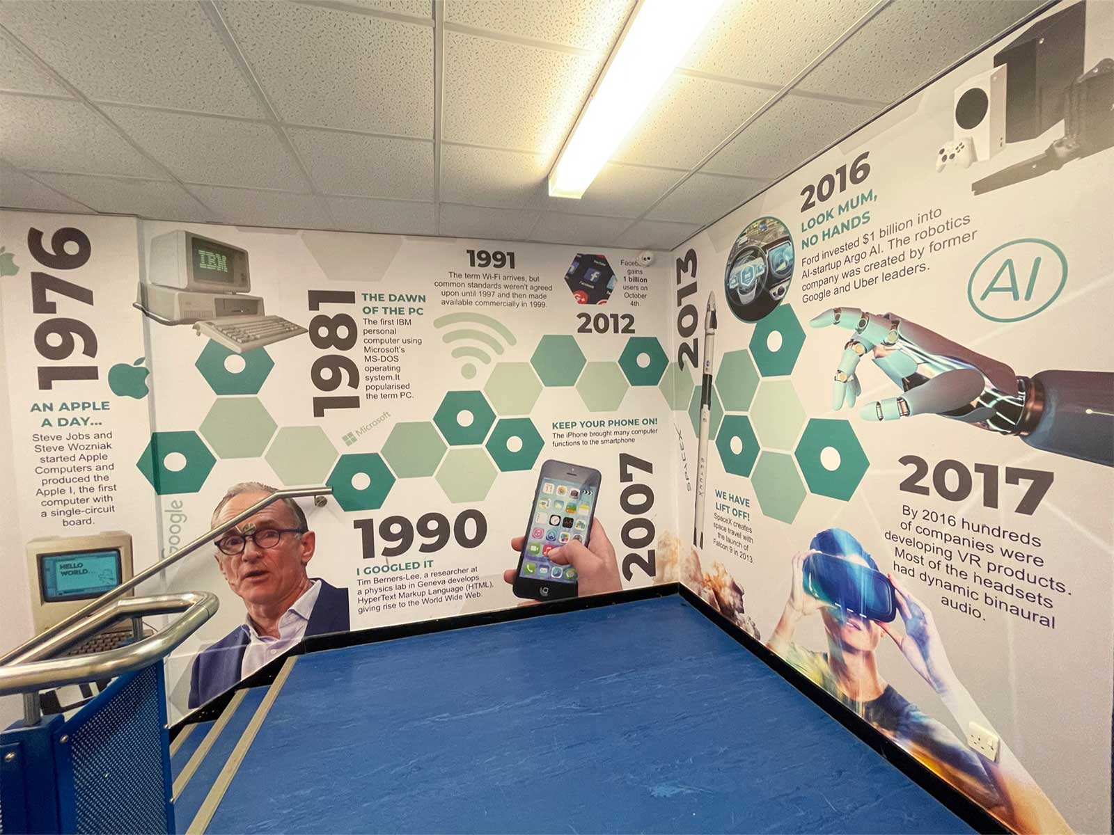 computer science wall art welcoming students to the ICT department