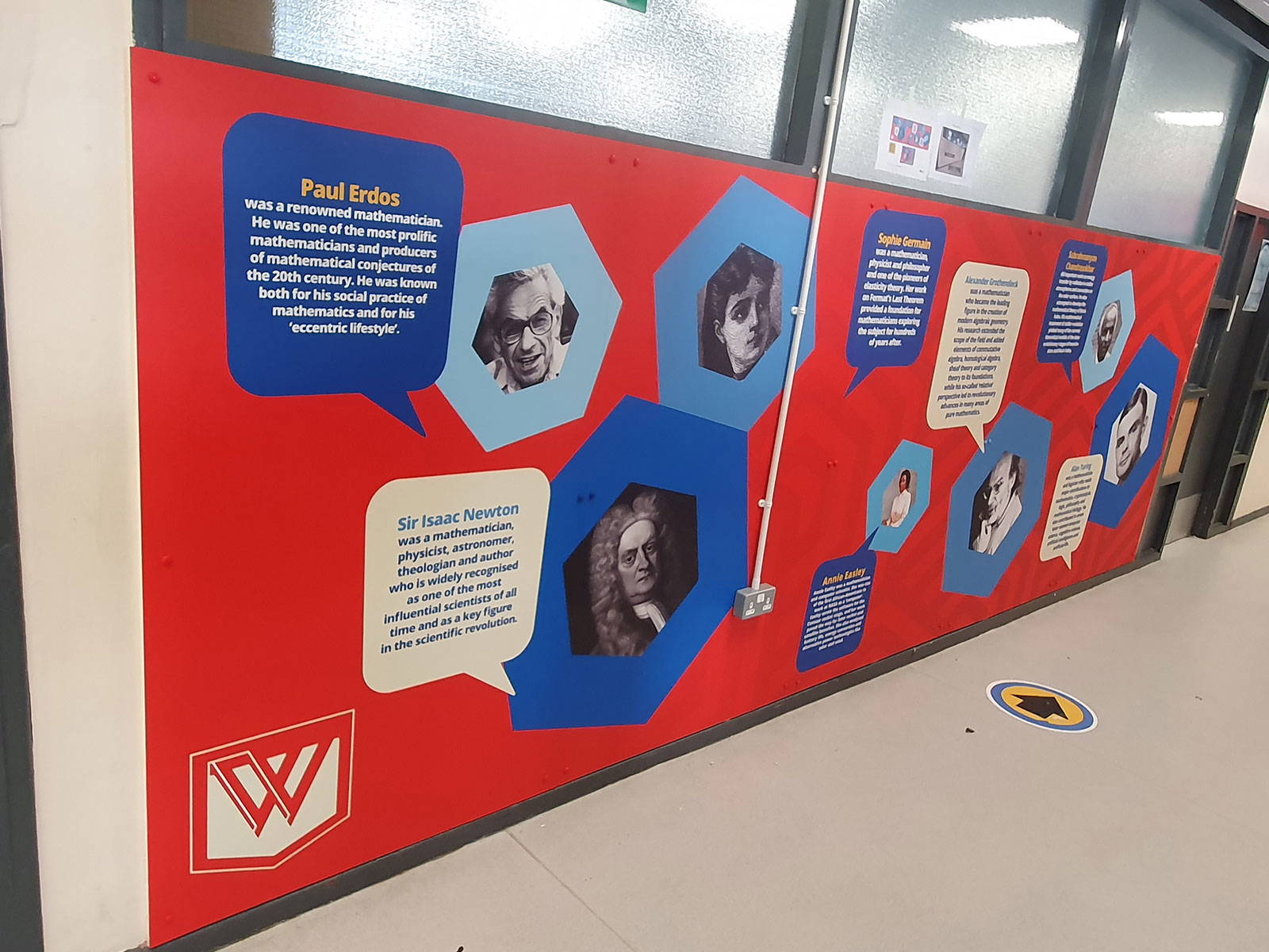GCSE Maths wall display aligned with school branding in maths department