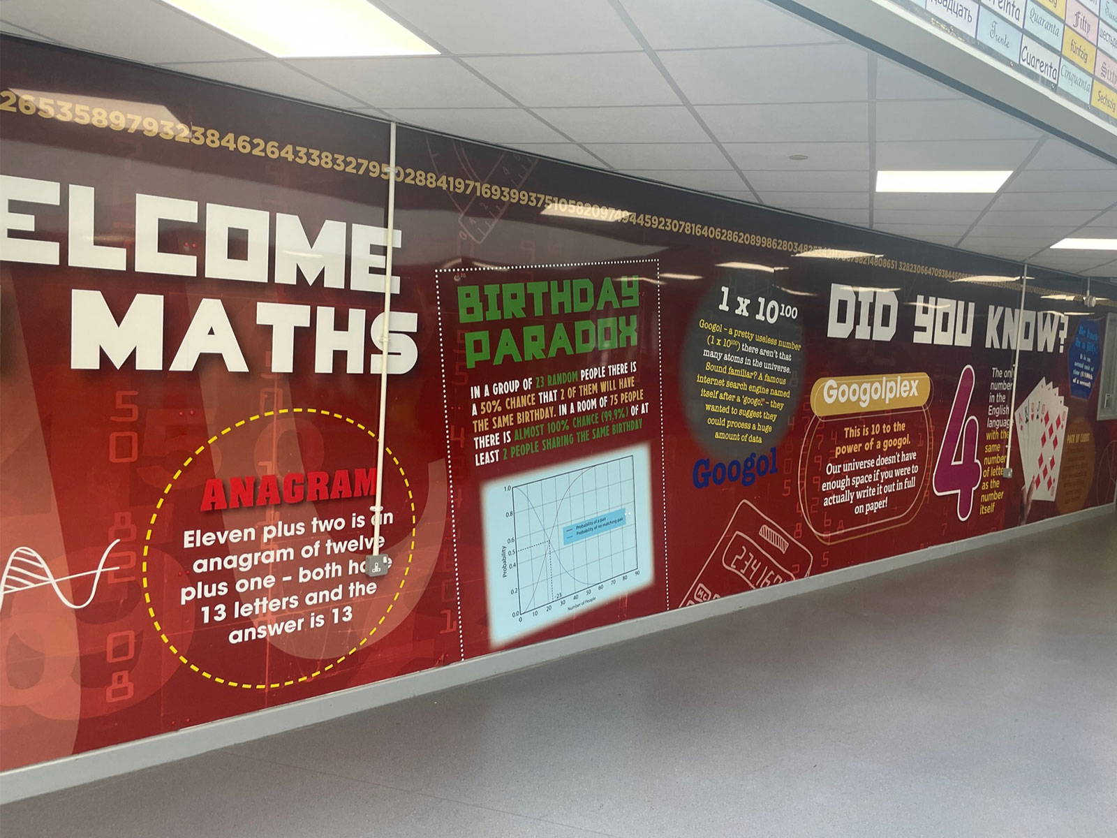 The finished project at Meadowhead School, showing the full impact of the new wall art.