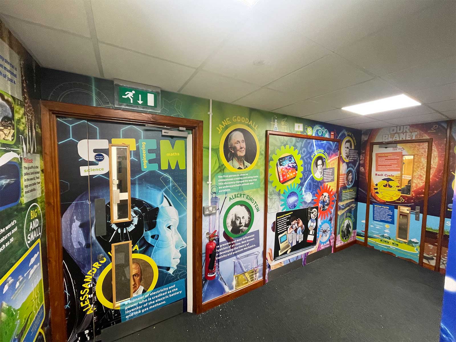 Inspirational STEM corridor displays supporting learning environment design