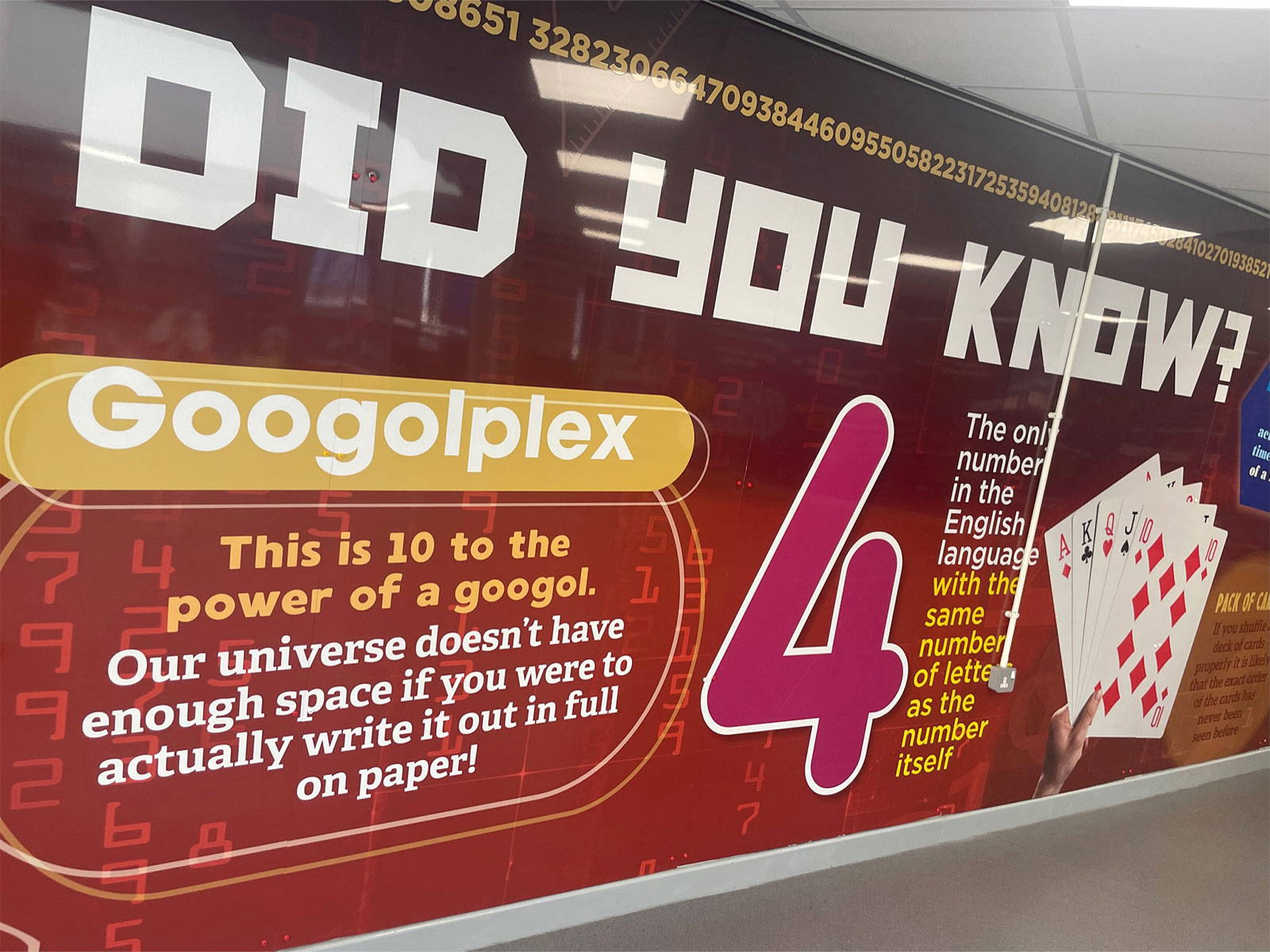 Using school branding to give the maths corridor a professional and welcoming feel.