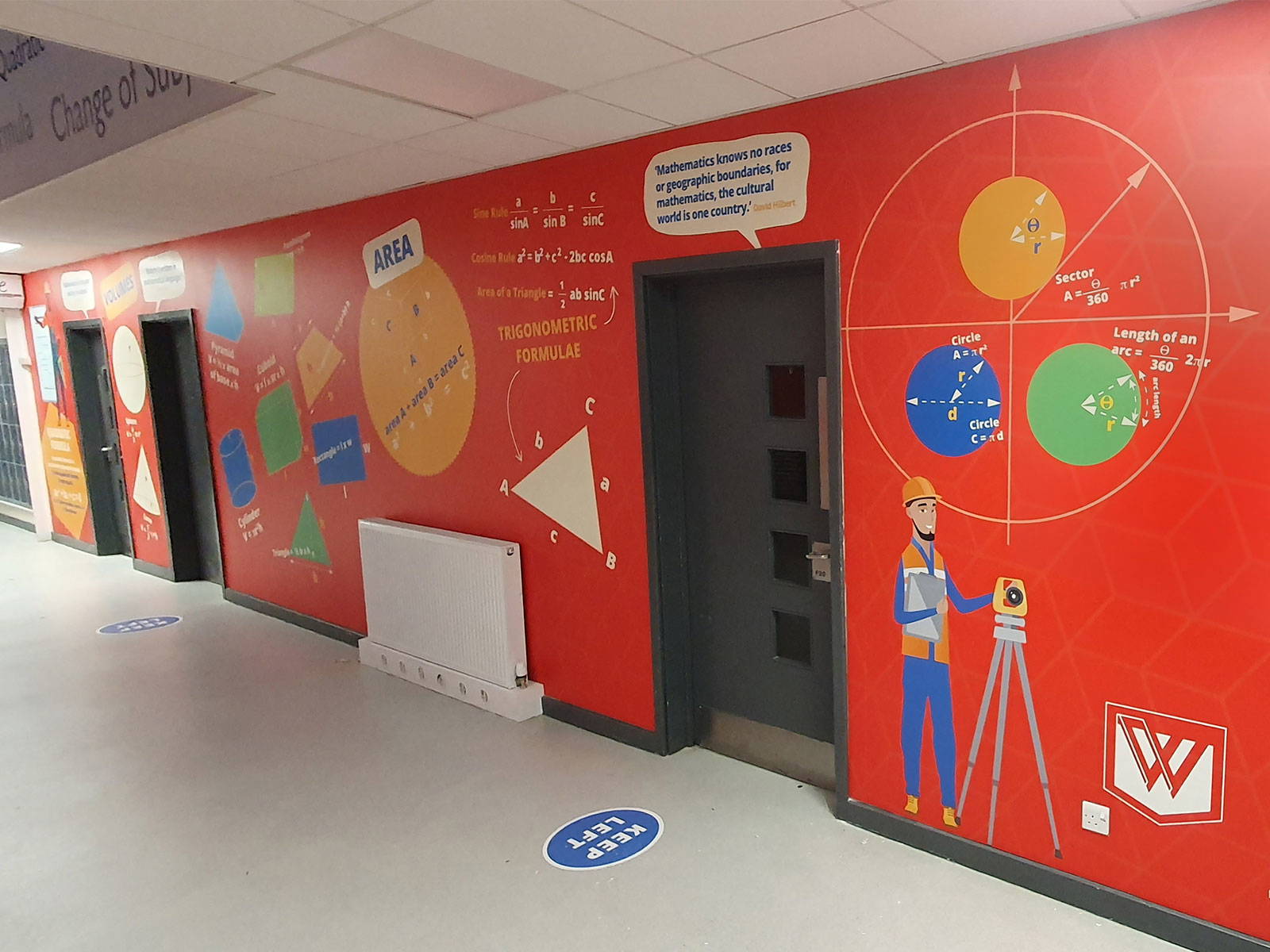 GCSE Maths wall display as educational wall art in secondary school