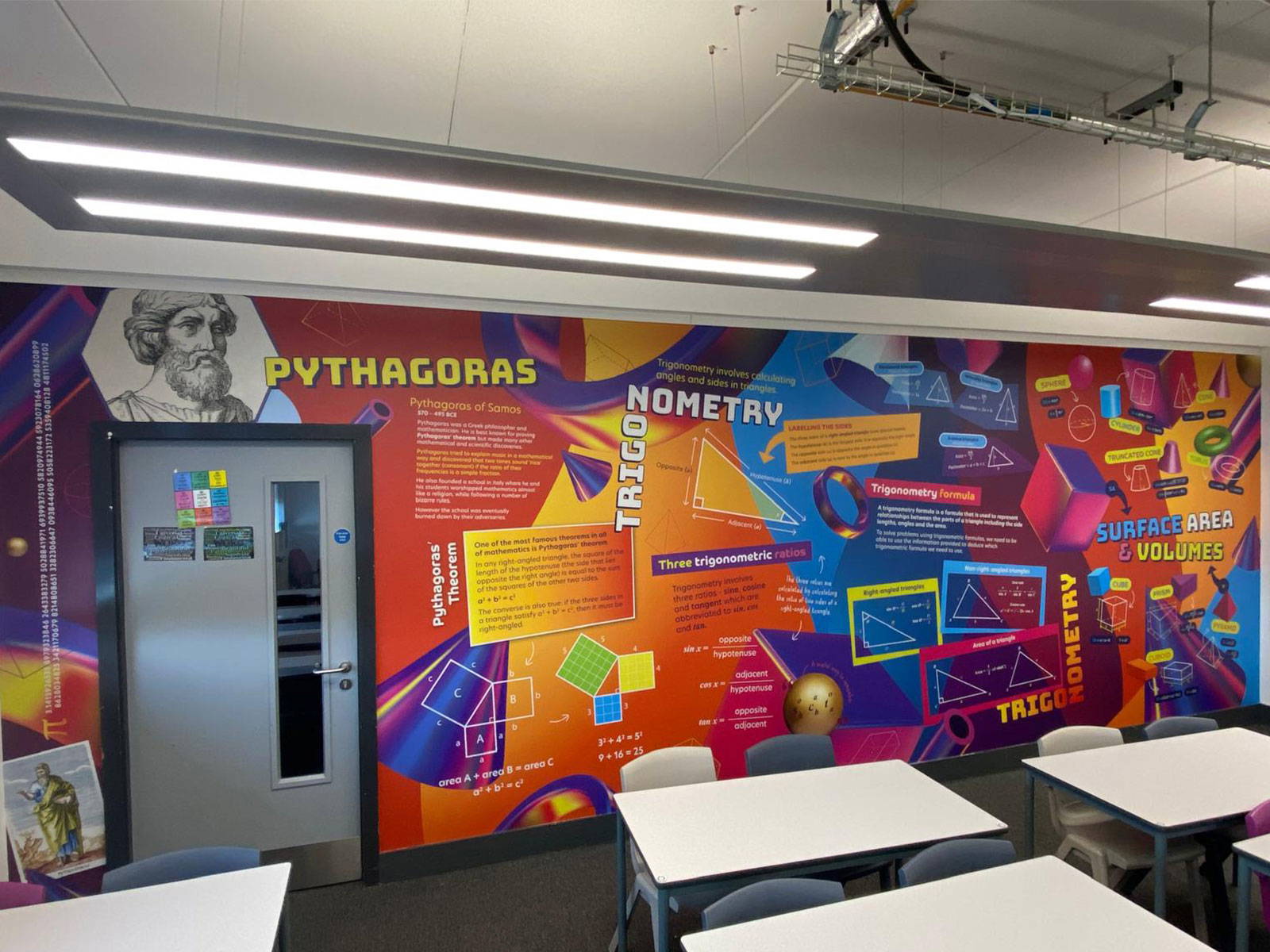 Maths classroom wall art installed across Star Academies secondary schools