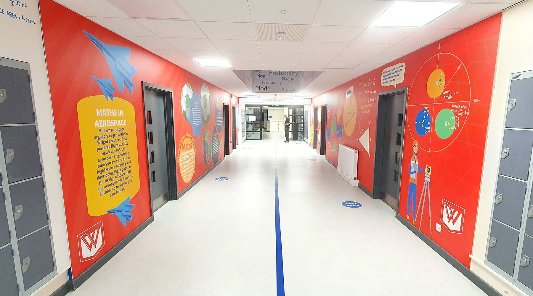 GCSE Maths wall display transforming secondary school maths corridor at The Westgate School Slough